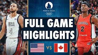 USA vs Canada FULL GAME Highlights  August 3 2024  Olympic Men’s Basketball Highlights NBA 2K24 [upl. by Lubeck]