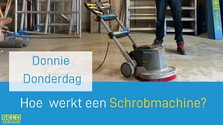 Hoe werkt een Schrobmachine  Uitleg over Schrobmachine  GECO Verhuur [upl. by Inaluahek]