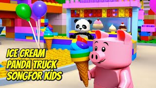 Colorful Rainbow Ice Cream Panda Truck with Friends  Fun Animal Adventure Song for Kids [upl. by Laud]