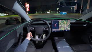 Tesla Model 3 Highland Test Drive in the Night [upl. by Calondra454]