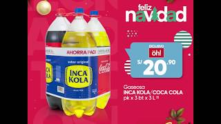 ¡Llegó la Navidad a plazaVea Compra Gaseosa INCA KOLA  COCA COLA pk x 3 bt x 3 L a S2290 [upl. by Jallier]