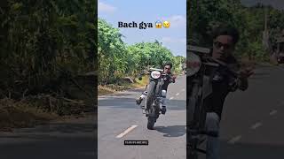 Stunts on ktm wheelie crash hogya 😟wheelie crash 😱bike ridershortsshortsfeedbikerstunt [upl. by Kramnhoj]