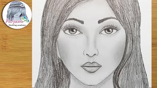 How to draw face for Beginners EASY WAY TO DRAW A GIRL FACE [upl. by Janette]