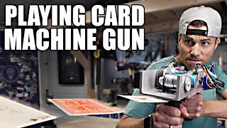 हिंदी Playing Card Machine Gun Card Throwing Trick Shots [upl. by Hgielsa547]