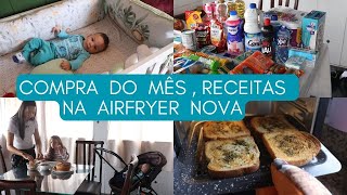 COMPRA DO MÊS NO ATACADISTA COM VALORES TESTEI MINHA NOVA AIRFRYER E MAIS [upl. by Nyad]