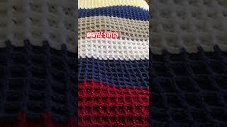 leftover yarn from my lunar blanket turned into a waffle stitch blanket crochet leftover [upl. by Atterys]