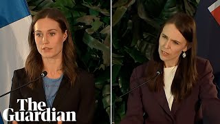 Reporter asks if Jacinda Ardern and Sanna Marin are meeting because of their similar age [upl. by Haelahk]