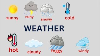 weather Vocabulary for kids  Flashcards with sentences  learn English [upl. by Mignon708]