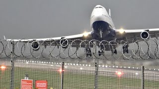 Boeing 747 Takes Off Sideways In Dramatic Crosswind [upl. by Trepur]