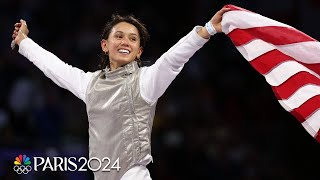 Relive Lee Kiefers US womens fencings gold medal moments at the Paris Olympics  NBC Sports [upl. by Atinram]