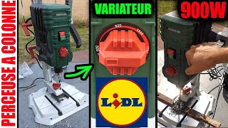 Perceuse à colonne LIDL PARKSIDE PTBMOD 710 B2 électronique type BOSCH PBD 40 BENCH PILLAR DRILL [upl. by Aderf544]