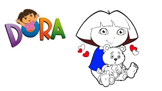 🎒🧸 Dora and Teddy Bear Exciting Coloring Pages Journey 🎨✨ [upl. by Nekial]