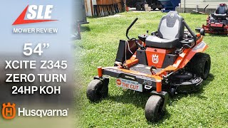 Review of Husqvarna 54quot Xcite 345 Zero Turn Mower 24HP Koh [upl. by Rozella680]