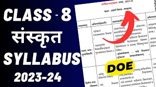 Sanskrit Skt Syllabus Class8 202324  class 8 sanskrit syllabus ncert  Doe [upl. by Sivrad357]