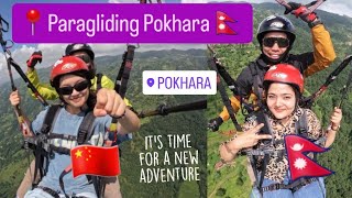 Paragliding Pokhara Nepal Sarangkot 🪂🇳🇵 Happy Passengers from China amp Nepal [upl. by Haelahk]