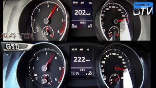 2014 Golf 7 GTD vs Golf 7 20 TDI  0224 kmh acceleration 1080p [upl. by Roice]