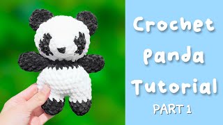 Crochet Panda Tutorial  Free Crochet Pattern How To Part 1 [upl. by Paulsen583]