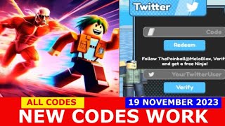 NEW UPDATE CODES Heaven Titan Race Anime Racing Clicker ROBLOX  ALL CODES  NOVEMBER 19 2023 [upl. by Saduj774]