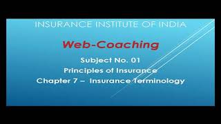 IC 01  Chapter 7  Risk Management  III EXAM  Licentiate Associate Insurance Terminology [upl. by Sheldon]