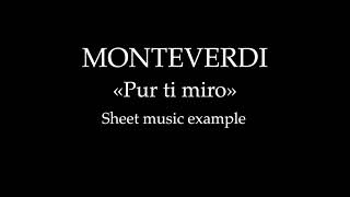 C Monteverdi Pur ti miro  Sheet music example [upl. by Amary]