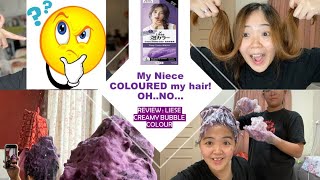 P REVIEW  再见我的黄色头发啦！换个新颜色来迎接圣诞节！Liese Bubble Hair Color  Deep Violet BYE to my YELLOW hair [upl. by Minta]