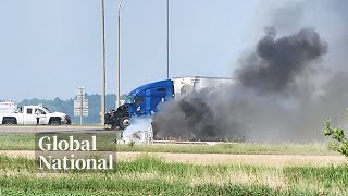 Global National June 15 2023  Deadly Manitoba crash has quotechoesquot of Humboldt tragedy RCMP [upl. by Onaicul649]