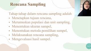 SAMPLING AUDIT DALAM PENGUJIAN SUBSTANTIF  SITI SURANI 1805170098 [upl. by Braeunig738]