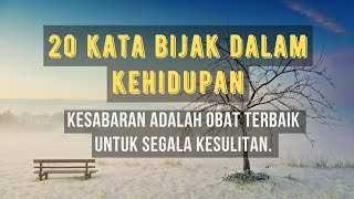 20 KATA BIJAK DALAM KEHIDUPAN [upl. by Dugaid878]