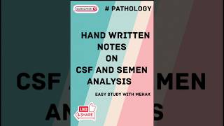 CSF and Semen analysis [upl. by Evalyn]