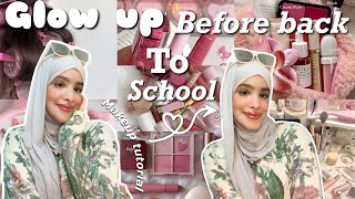 Back To School Glow Up  Ep 2💅🏻💆‍♀️شاركت معاكم طريقتي كيفاش كندير ميك اب💋 [upl. by Aber850]