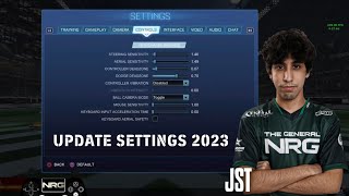 NRG JUSTIN  UPDATE SETTINGS 2023  ROCKET LEAGUE SEASON 9 [upl. by Bunow]