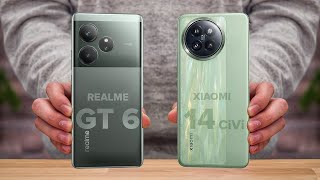 Realme GT 6 Vs Xiaomi 14 Civi  Full Comparison ⚡ Which one is Best [upl. by Ynaittirb]