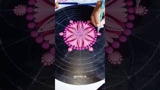 Painting Dot Mandala amp Brush Stroke  Step 2  Spring Bloom shorts art dotmandala satisfying [upl. by Adnauqahs]