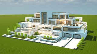 GRÖßTE MODERNE LUXUSVILLA mit POOL in MINECRAFT bauen TUTORIAL HAUS 311 Part 1 [upl. by Nedle482]