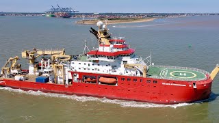 Research ship Sir David Attenborough leaving Felixstowe [upl. by Sheya]