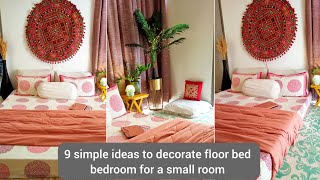 9 Simple Tips To Decorate Floor Bed Bedroom For A Small Room 😍 Floor Bed Decorating Ideas [upl. by Nert]