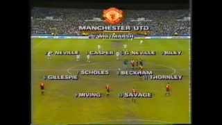 Footage Beckham vs Leeds utdFa cup Youth Final 1993 [upl. by Aimahs]