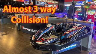 Go karting at the Worlds Largest Indoor Kart Track Supercharged Edison NJ [upl. by Shaner]