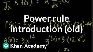 Power rule introduction old  Taking derivatives  Differential Calculus  Khan Academy [upl. by Chuipek]