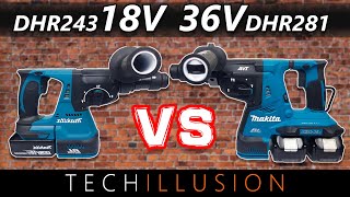 🔥MAKITA AKKU KOMBIHAMMER 18V vs 36V Vergleichstest😱  DHR243 vs DHR281 [upl. by Eamaj]