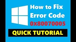 How to Fix Error Code 0X80070005 in Windows PCLaptop Easily [upl. by Alletneuq]