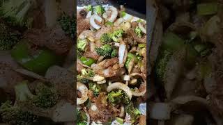 Sheet Pan Chicken Fajitas Click play button for full video food shorts fyp trending easy [upl. by Eedyah35]