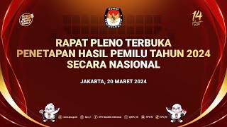 RAPAT PLENO TERBUKA PENETAPAN HASIL PEMILU 2024 TINGKAT NASIONAL [upl. by Angelia]