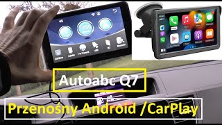 Autoabc  7calowy przenośny Android amp CarPlay  Auto Touch Screen multimedia Display [upl. by Thatcher]