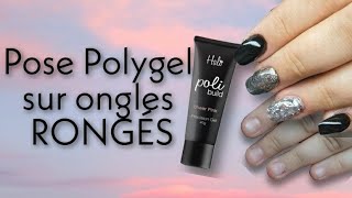 TUTO  POSE POLYGEL SUR ONGLES RONGÉS [upl. by Agnese]