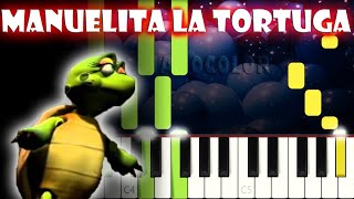 Manuelita la Tortuga  Piano Cover  Tutorial  Karaoke [upl. by Esiralc]