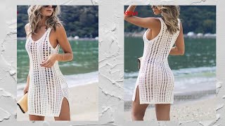 como tejer a crochet salida de playa Benidorm blusa o vestido verano 2023 [upl. by Ploss]