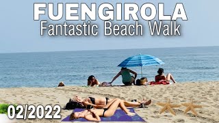 FUENGIROLA MALAGA SPAIN BEACH PROMENADE AND BEACH WALK IN FEBRUARY 2022 4K Ms Fuengirola Vlogs [upl. by Rao]