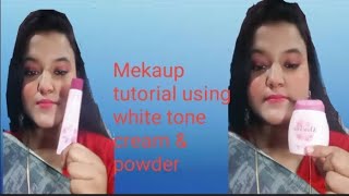 Mekaup tutorial using white tone cream amppowder ☺️mekaup subscribe borshavlog99 [upl. by Unhsiv]