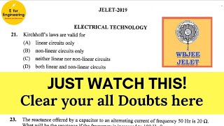 Jelet Electrical Technology 2019 Full solve amp Explanation  Target Jelet 2020 Etech [upl. by Monson]